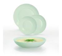 Luminarc Apy Paradise Green Opal Dinnerware Set 18 Pieces - 6 People Opal Microwave Safe Refrigerator Stackable