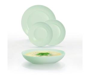 Luminarc Apy Paradise Green Opal Dinnerware Set 18 Pieces - 6 People Opal Microwave Safe Refrigerator Stackable