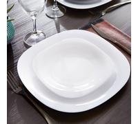 LUMINARC Carine Neo White 18 Piece Tempered Glass Dinner Set Table Service