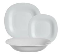 Luminarc Carine Square 18pc Opal Glass Dinner Set Dinnerware Tableware Plates