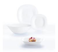Luminarc Carine White Opal Dinnerware Set 19 Pieces - 6 People Opal Suitable Microwave Safe Refrigerator Stackable