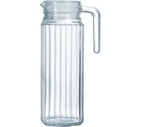 Luminarc Clear Glass Juice Water Quadro Fridge Jug with White Lid - 1000ml/1L
