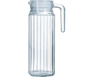 Luminarc Clear Glass Juice Water Quadro Fridge Jug with White Lid - 1000ml/1L