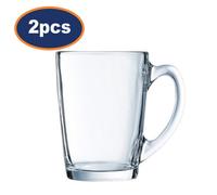 Luminarc Coffee Mug Tea Cup New Morning Glass Clear Dishwasher Safe 320Ml 2Pcs