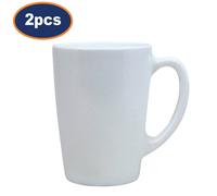 Luminarc Coffee Mug White Opal Glass 320Ml Tea Cup Hot Drinks New Morning 2Pcs