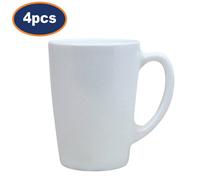 Luminarc Coffee Mug White Opal Glass 320ml Tea Cup Hot Drinks New Morning 4pcs