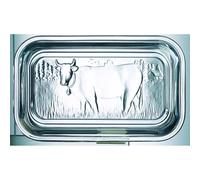 Luminarc Cow Embossed Clear Thick Glass Butter Dish with Lid