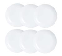 Luminarc Diwali Set of 6 Extra Resistant Opal Glass Dessert Plates, 19 cm, White