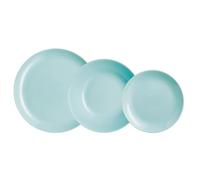 Luminarc Diwali Turquoise Opal Dinnerware Set 18 Pieces - 6 People Opal Suitable Microwave Safe Fridge Stackable