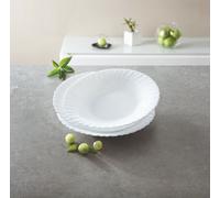 Luminarc Feston White 18pc Opal Glass Dinner Set Dinnerware Tableware Plates NEW