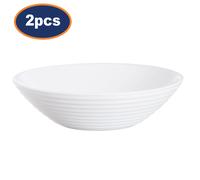 Luminarc Harena Salad Bowl Tempered Glass Side Dessert White Round 16cm 2Pcs