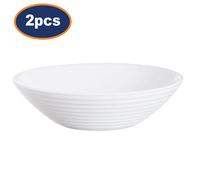 Luminarc Harena Salad Bowl Tempered Glass Side Dessert White Round 16cm 2Pcs