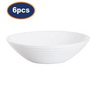 Luminarc Harena Salad Bowl Tempered Glass Side Dessert White Round 16Cm 6Pcs