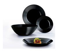 Luminarc Harena Tableware Set with Plates and Bowls Black and White Complete