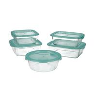 Luminarc Keep'n Lagon Set of 5 Glass Containers with Lids 76cl - 82cl - 92cl - 2 x 122cl PP - Polypropylene Microwave-Safe Recyclable Fridge Safe
