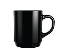 Luminarc Mug Tempered Glass Black Stackable Toughened Coffee Hot Choco 250Ml