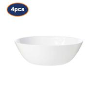 Luminarc Zelie 16cm Tempered Glass Soup & Cereal Bowls - Set of 4, White, Microwave & Dishwasher Safe