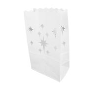 Luminary Bags, Luminary Bags with Flameless Candles 20 PCS White Luminary Bags Candle Bags Mystical/Fantasy Resistant Stars Design Luminaries Halloween Luminary Bags for Wedding Party