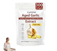Lumine Aged Garlic Extract Capsules 7500mg - High Strength Aged Black Garlic Supplement - Organic & Lumine Odorless Aged Garlic Extract for Gentle and Healthy Care - 300 Garlic Capsules (1 Bag)