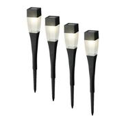 Lumineo 12 X Solar Powered Garden Pathway Stake Light Square Led Post Light Warm White 27.5Cm