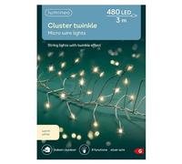 Lumineo 480 Warm White LED Cluster Twinkle Micro Wire Lights (3m) - Silver Cable