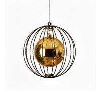 Lumineo Black Christmas Led Ball Light Classic Warm Metal Ball With Gold Bauble 28Cm