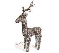 Lumineo Brown Wicker Deer Led Christmas Reindeer Decoration 48 Warm White Lights 69Cm