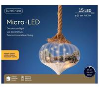 Lumineo Christmas Micro LED Hanging Bauble Onion 20cm - Classic Warm
