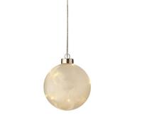 Lumineo Frosted Christmas Bauble Light Warm White 10Cm Micro Led Battery Ball Light
