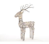 Lumineo Grey Wicker Deer Led Christmas Reindeer Decoration 48 Warm White Lights 69Cm