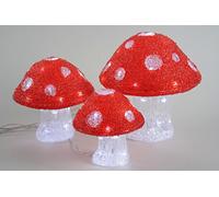 Lumineo LED Acrylic Mushroom Outdoor Lighting, Set of 3, 492069