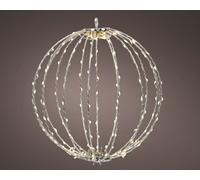 Lumineo Metal Christmas Ball Frame Light Led Sphere Light Ball & Timer Warm White 38Cm