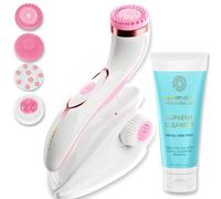Lumineo PRO deep Facial Cleansing, face Brush with 4 Brush attachments, USB-C, IPX6 Waterproof, with Matching Cleansing Gel for All Skin Types (Pink)