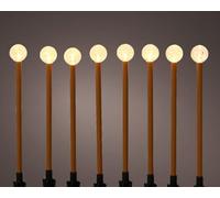 Lumineo Set of 8 Mini Christmas Stake Lights Twinkling Globe Pathway Post Lights Warm White LEDs