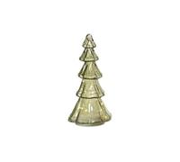 Lumineo Small Micro LED Green Tree, 7.6" Tall, Warm White Lights, Battery Operated, 6-Hour Timer, Indoor Holiday Decoration