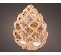 Lumineo Wooden Pine Cone Ornament Christmas Light Decoration Festive Wooden Frame 27Cm