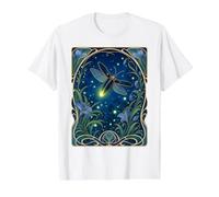 Luminescent Firefly Art Nouveau Insect Value Graphic T-Shirt, Men, White, S