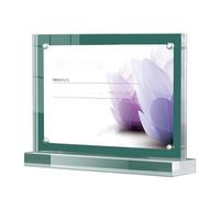 LuminescentDream 3 Pcs Landscape Display Stand,A4 Acrylic Sign Holder,Double-Side Transparent,Magnetic,Quick Page Turning,Portable Storage,for Store,Office,Restaurant