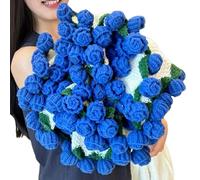 LuminescentDream Crochet Blanket Handmade Rose Blanket Crochet Flower Bouquet,Soft And Lightweight Knitted Flowers Bouquet Throw Blankets For Girlfriend,Mother,Sister