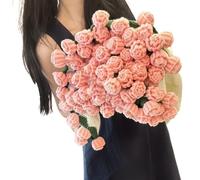 LuminescentDream Crochet Blanket Handmade Rose Blanket Crochet Flower Bouquet,Soft And Lightweight Knitted Flowers Bouquet Throw Blankets For Girlfriend,Mother,Sister
