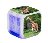 LuminescentDream Giraffe Digital Alarm Clock Wake Up Digital Clock For Girls Boys Back To School Gift 7 Color Changing Night Light Clock Can Be Placed Anywhere