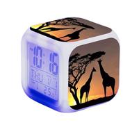 LuminescentDream Giraffe Digital Alarm Clock Wake Up Digital Clock For Girls Boys Back To School Gift 7 Color Changing Night Light Clock Can Be Placed Anywhere