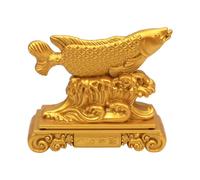LuminescentDream Golden Arowana Ornaments | Golden Arowana Fish Feng Shui Showpiece | Symbol Of Wealth Prosperity Abundance Every Year | For Home Office Decor Gift