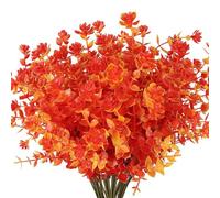 LuminescentDream Imitation Plastic Lotus,8pcs Artificial Flowers,UV Protection,Weatherproof,with Green Leaves,for Wedding Party Home Table Decoration Centerpieces