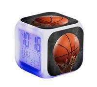 LuminescentDream Led Alarm Clock Basketball Sport Design Desk Table Clock Glowing Electronic Colorful Digital Alarm Clock For Teenagers Bedroom Home Decorations