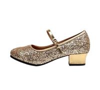 LuminescentDream Women's Sequins Latin Ballroom Dance Shoes Closed Toe Low Heel Tango Cha-cha Wedding Evening Dancing Shoes Cushion Breathable Cowhide Sole,4 Colors