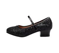 LuminescentDream Women's Sequins Latin Ballroom Dance Shoes Closed Toe Low Heel Tango Cha-cha Wedding Evening Dancing Shoes Cushion Breathable Cowhide Sole,4 Colors