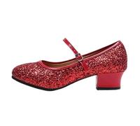 LuminescentDream Women's Sequins Latin Ballroom Dance Shoes Closed Toe Low Heel Tango Cha-cha Wedding Evening Dancing Shoes Cushion Breathable Cowhide Sole,4 Colors