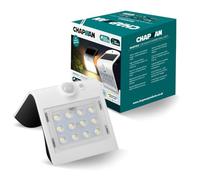 Lumineux Lighting Chapman Muirfield Solar Powered LED Security Light, Black, PIR Motion Sensor, 1.5W, IP65 Waterproof, 4000K, Outdoor Wall Light for Garden (White)