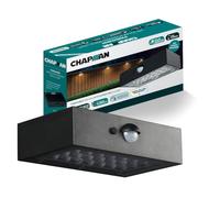 Lumineux Lighting Chapman Pinehurst Solar Powered LED Brick Light with Motion Sensor, Black, IP65 Waterproof, 4000K, Outdoor Path and Wall Light (Black with Uplight)